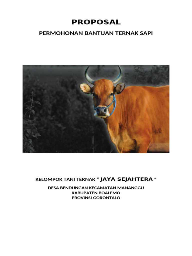 Proposal Bantuan Ternak Sapi Jaya Sejahtera | PDF