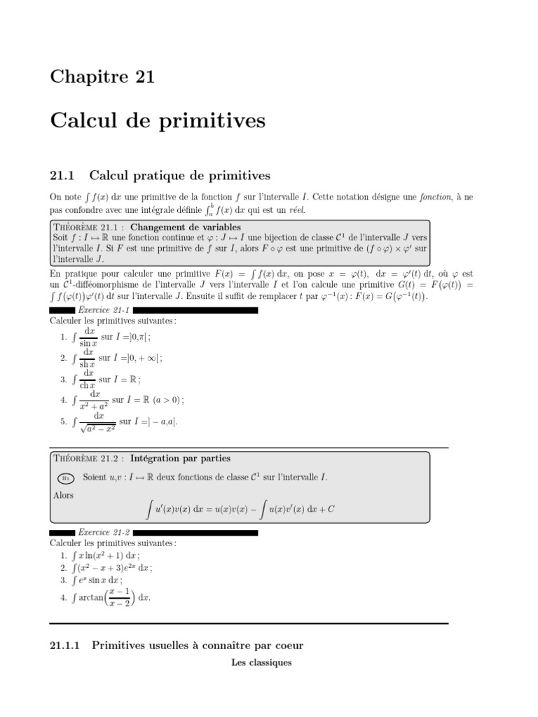 Calcul de Primitives et Fractions Rationnelles | PDF | Zéro d'une ...