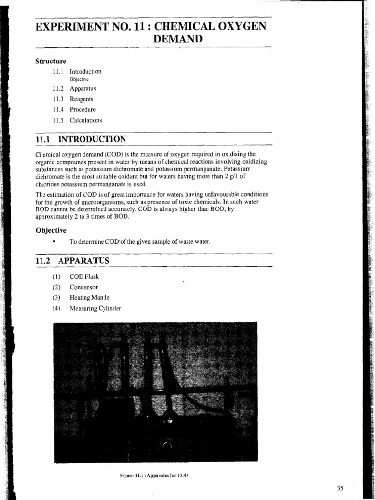 Chemical Oxygen Demand (COD) Analysis | PDF | Materials | Chemical ...