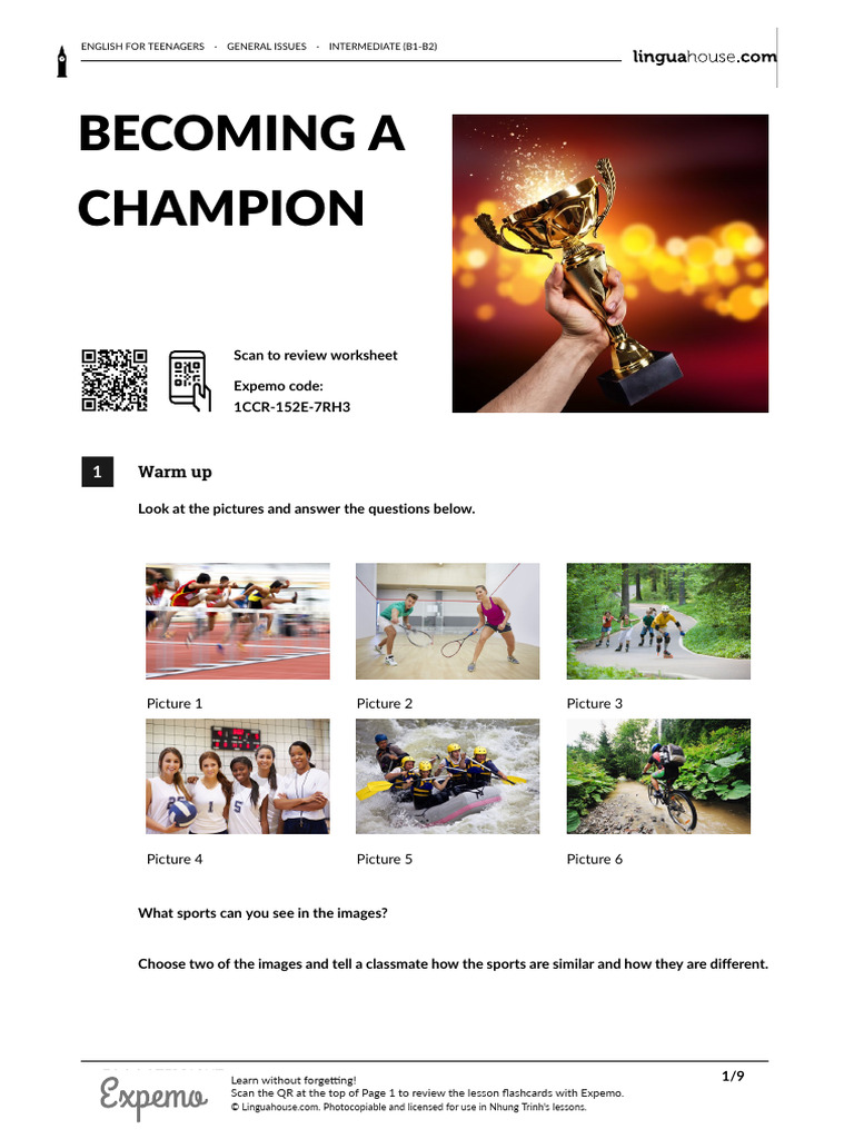 A Champion British English Student PDF Adjective Verb