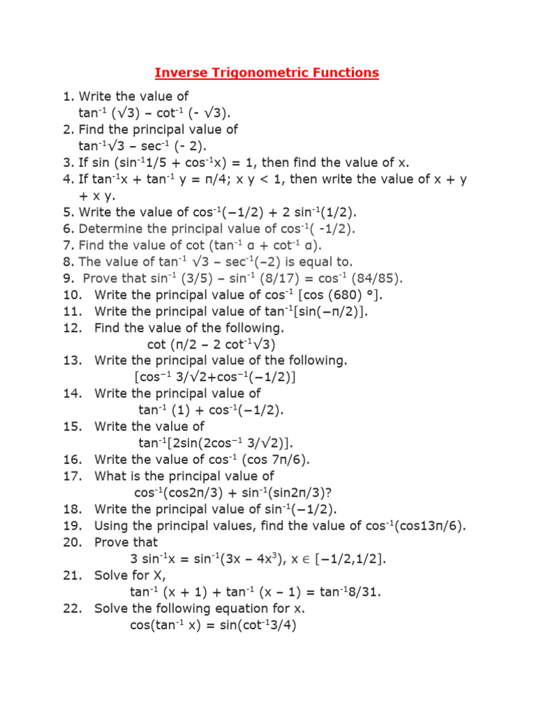 Proving Inverse Trigonometric Identities | PDF