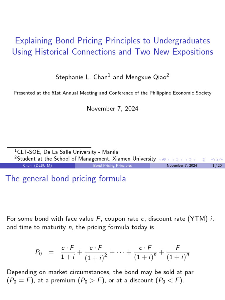 Chan ExplainingBondPricing | PDF | Bonds (Finance) | Investing