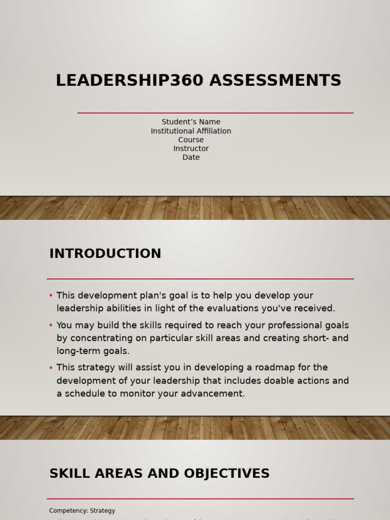 Leadership360 Assessments | PDF | Leadership | Strategic Management
