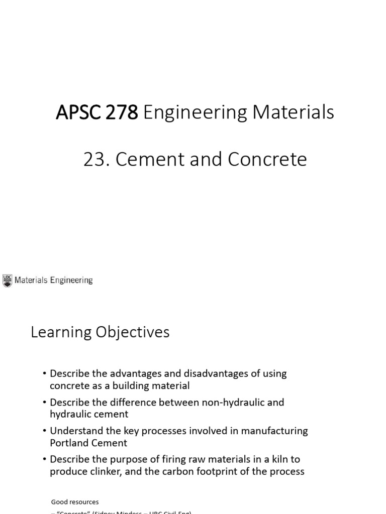 Cement and Concrete I (Annotated) | PDF | Cement | Concrete