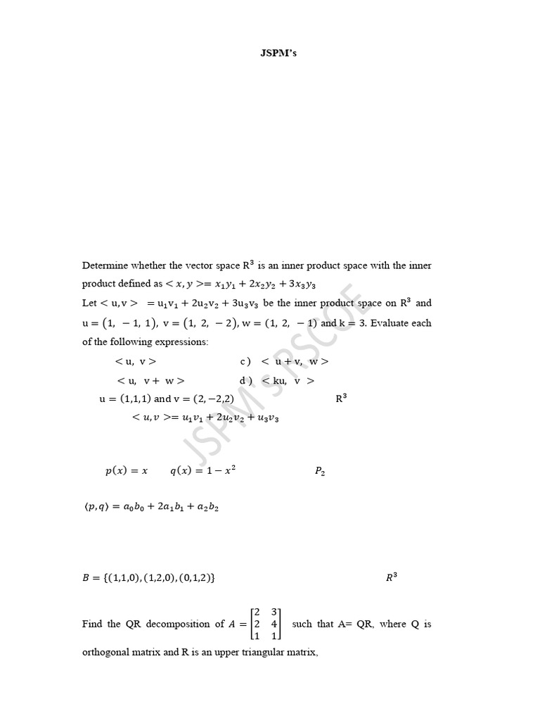 LA Assignment III | PDF | Operator Theory | Abstract Algebra