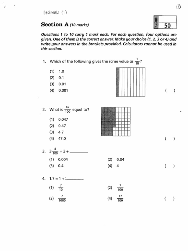 5 Decimals (I) | PDF