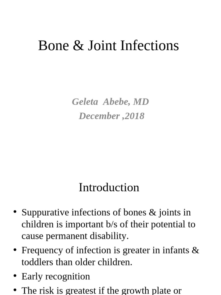Bone & Joint Infections | PDF | Diseases And Disorders | Medical ...