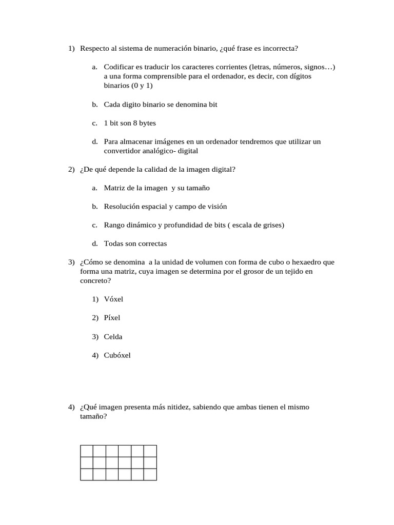 Evaluación de Conocimientos en Imagen Médica | PDF | Píxel | Imán