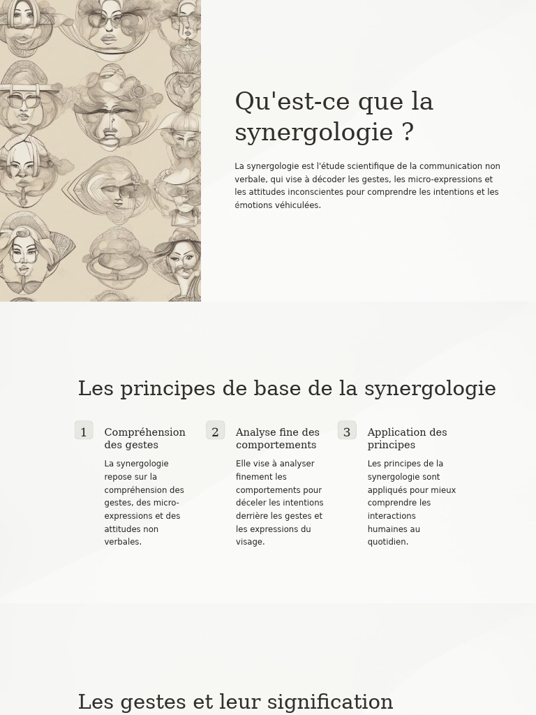 Introduction à la Synergologie | PDF | Communication non verbale | la ...