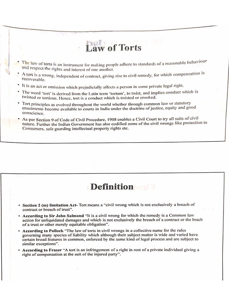 Law of Tort | PDF