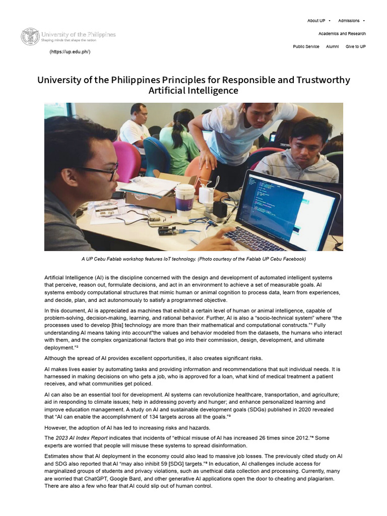 Up principles of ai use pdf artificial intelligence intelligence