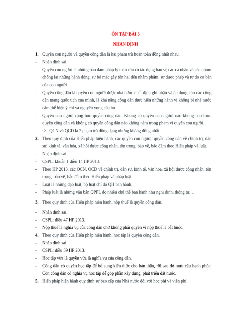 ÔN TẬP C3 | PDF