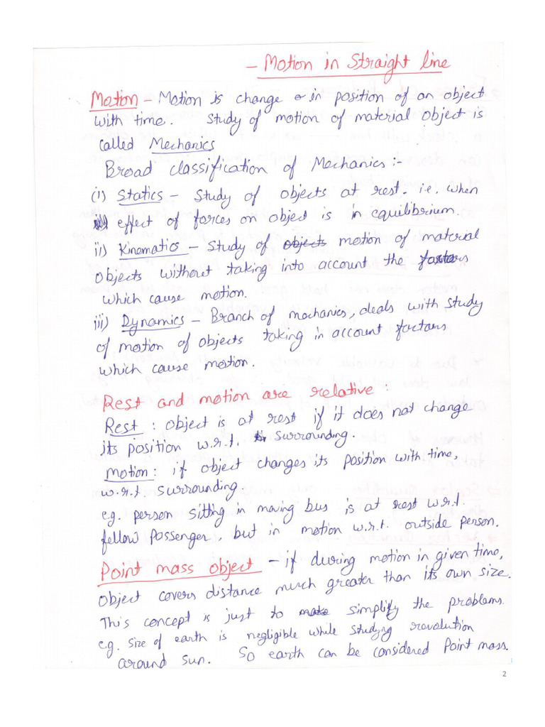 Mechanical Properties of MOTION in ST LINE | PDF