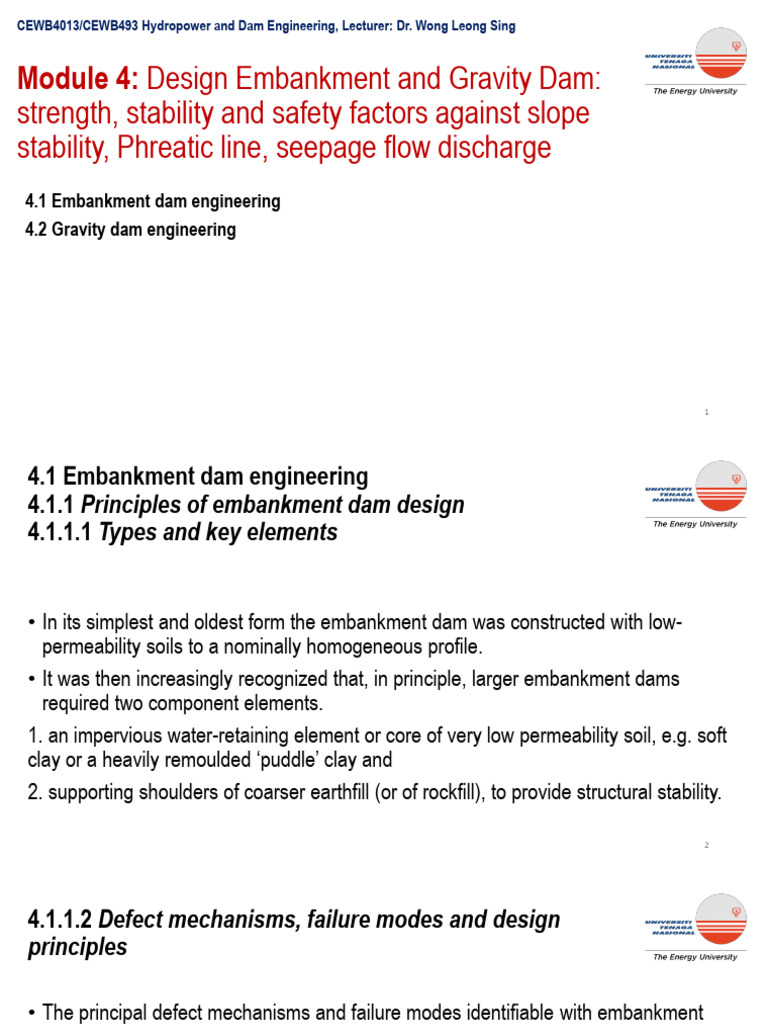 Embankment Dam Design Principles | PDF | Dam | Soil Mechanics