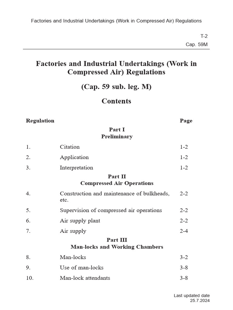 Compressed Air Work Regulations Guide | PDF | Valve | Pressure
