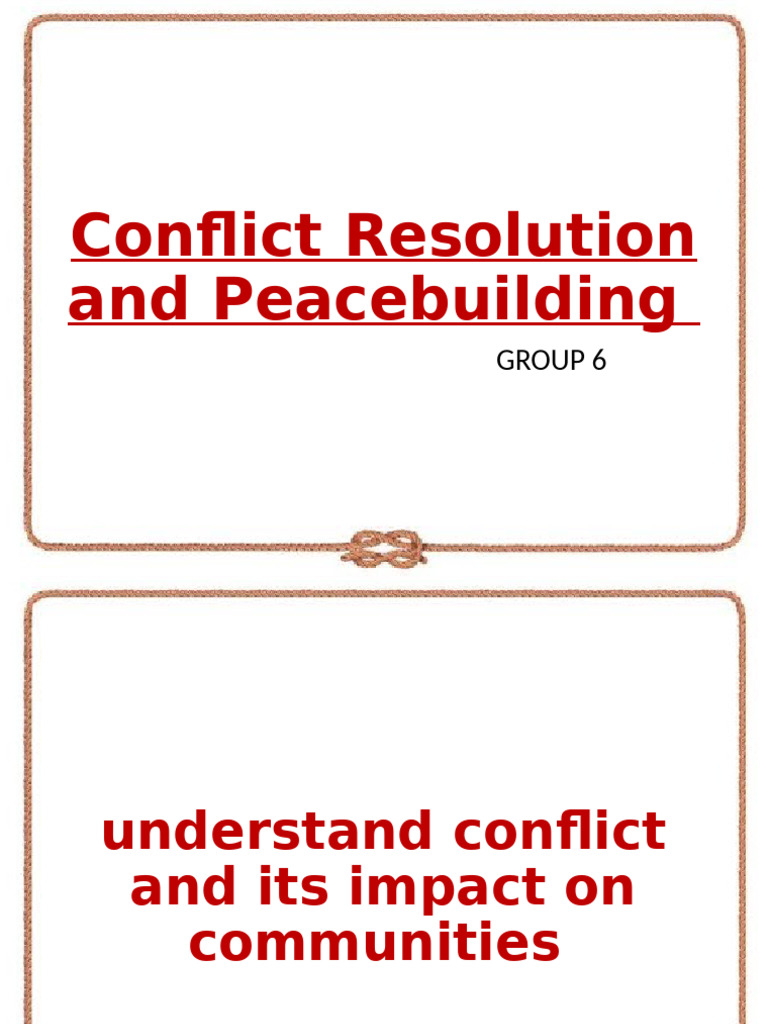 Conflict Resolution and Peacebuilding Strategies | PDF | Conflict ...