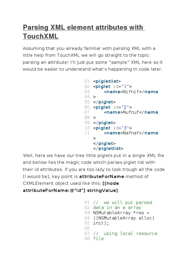 Parse XML Attributes with TouchXML | PDF | Xml | Software Engineering