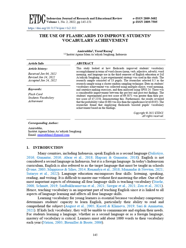 332-Article Text-1597-1-10-20220130 | PDF | Vocabulary | English Language