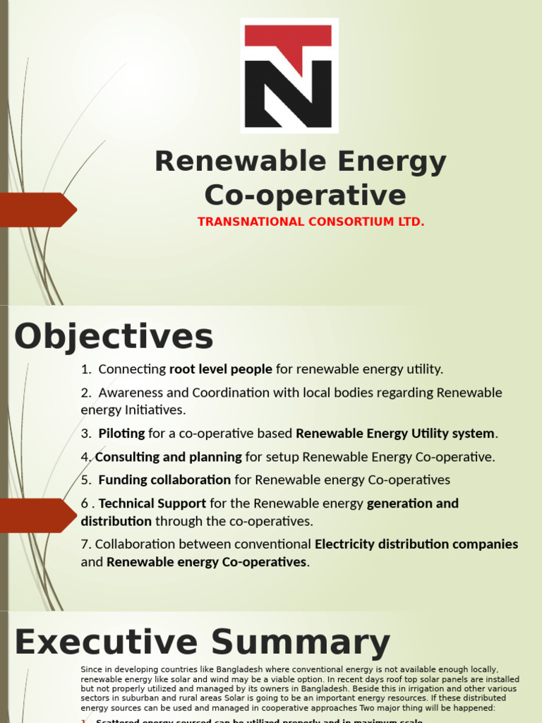 Draft Plan For Renewable Energy Co-Operative | PDF | Renewable Energy ...