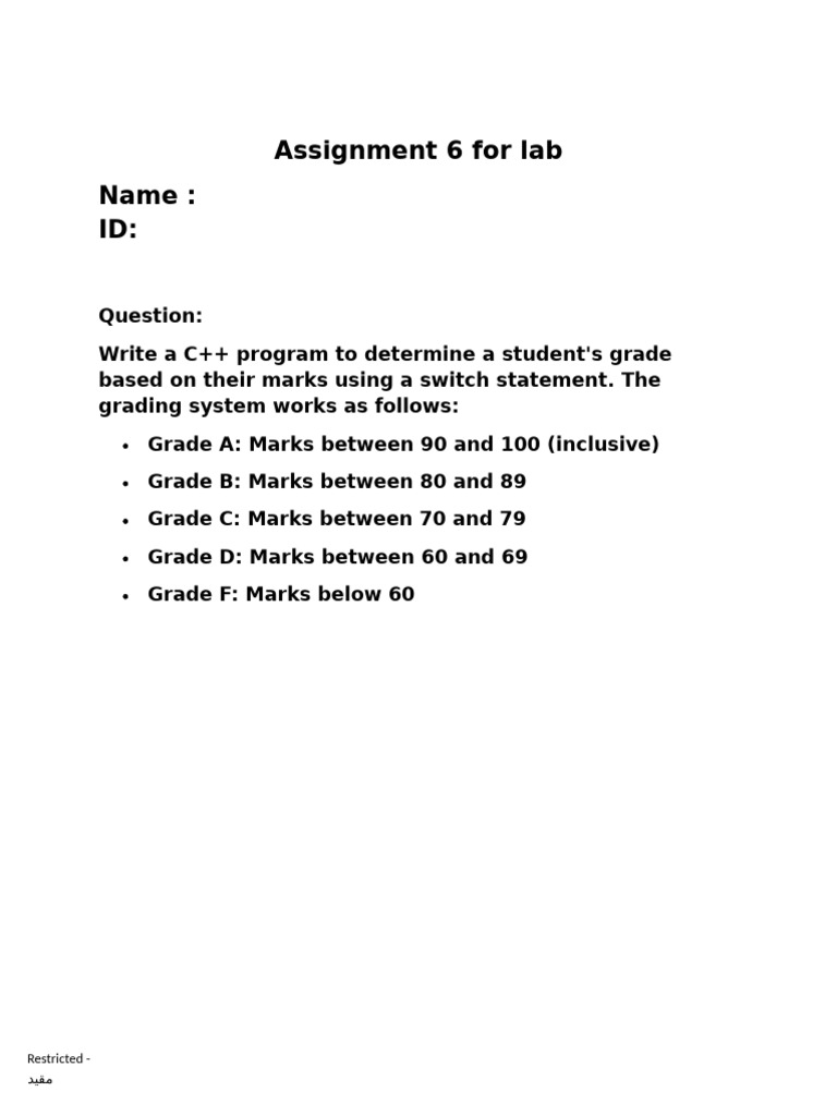 Assignment 6 For Lab | PDF