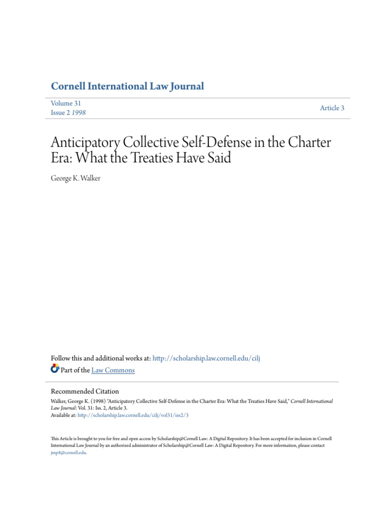 Anticipatory Collective Self-Defense in the Charter Era_ What The | PDF ...