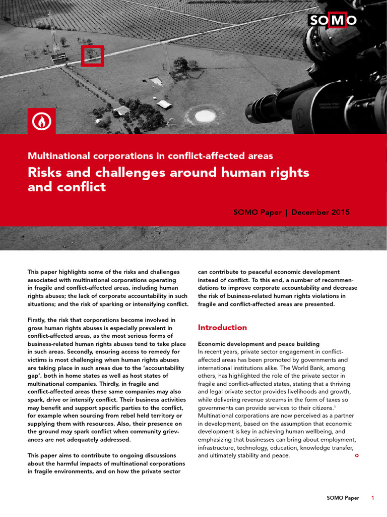 Risks and Challenges Around Human Rights and Conflict | PDF ...