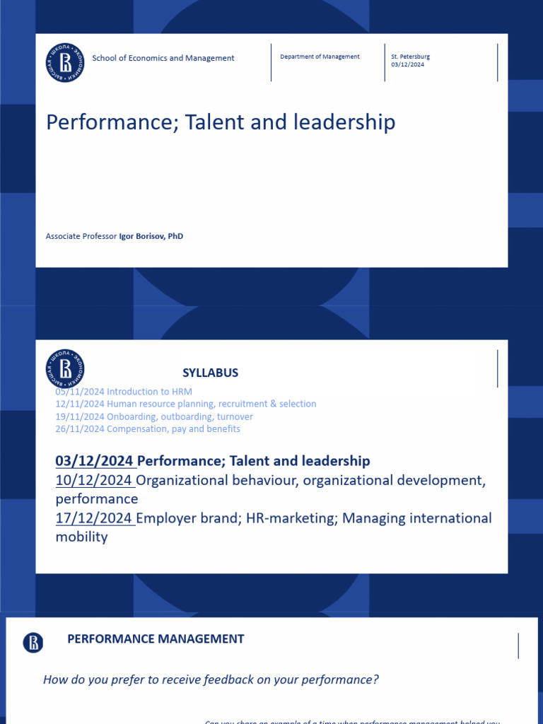 Performance Management in HRM Syllabus | PDF | Leadership | Self Efficacy