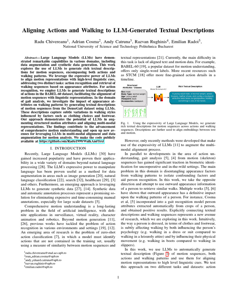 Aligning Motion with LLM Text Descriptions | PDF
