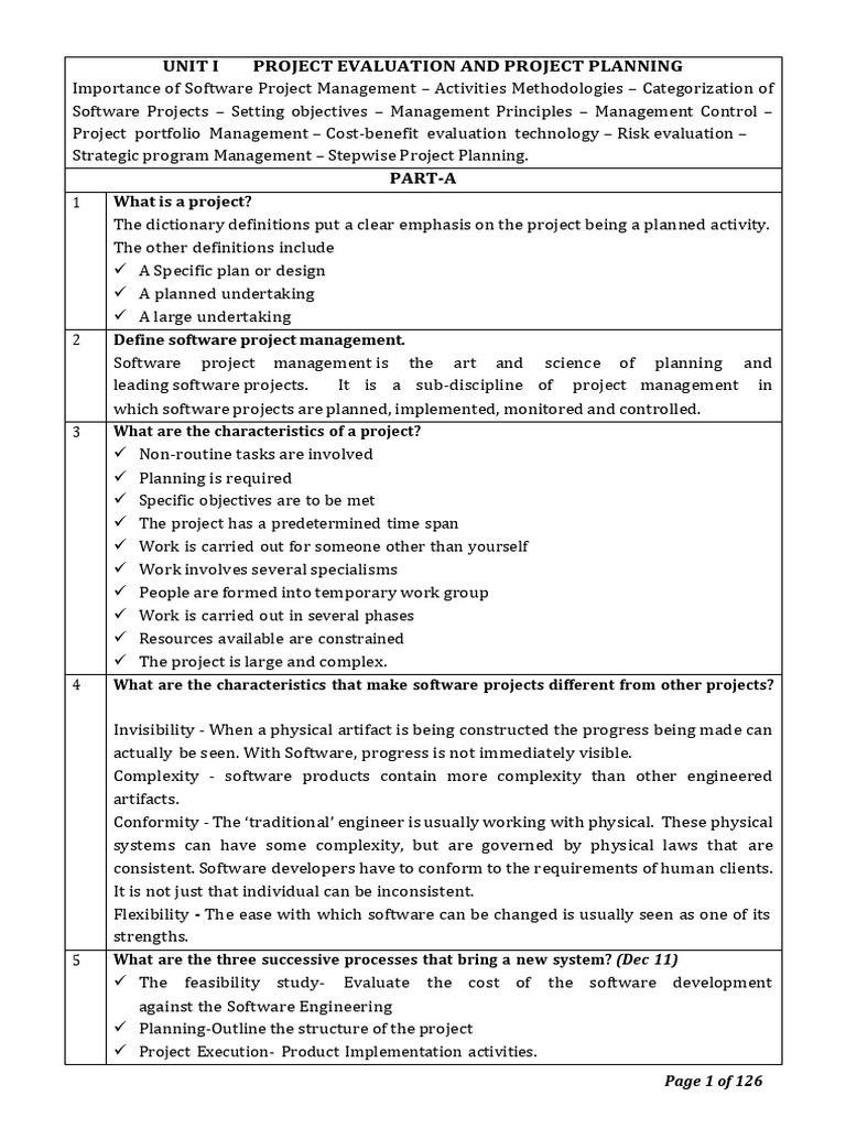 20AI0903 Software Project Management 1 | PDF | Net Present Value ...
