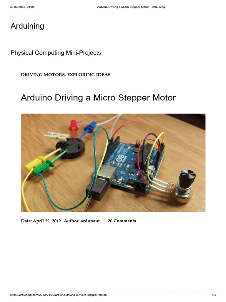 Arduino Driving A Micro Stepper Motor - Arduining | PDF | Machines ...