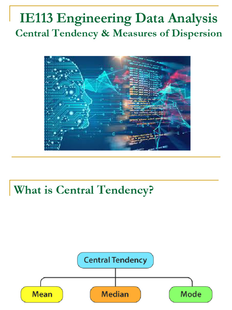 Central Tendency & Dispersion Explained | PDF | Probability Theory ...