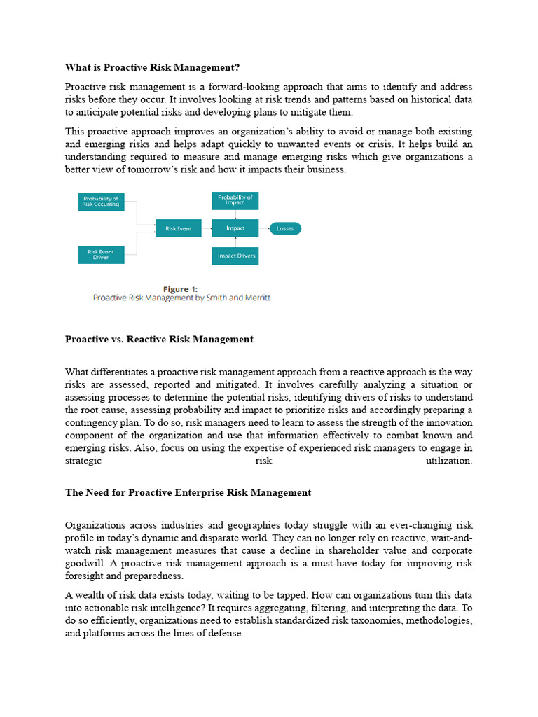 Proactive Risk Management Essentials | PDF | Risk Management | Risk