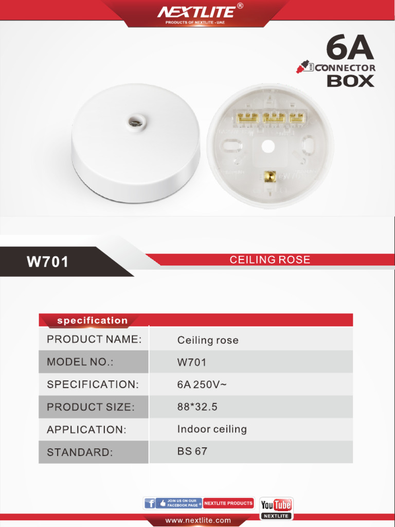 W701 Ceiling Rose Specification | PDF