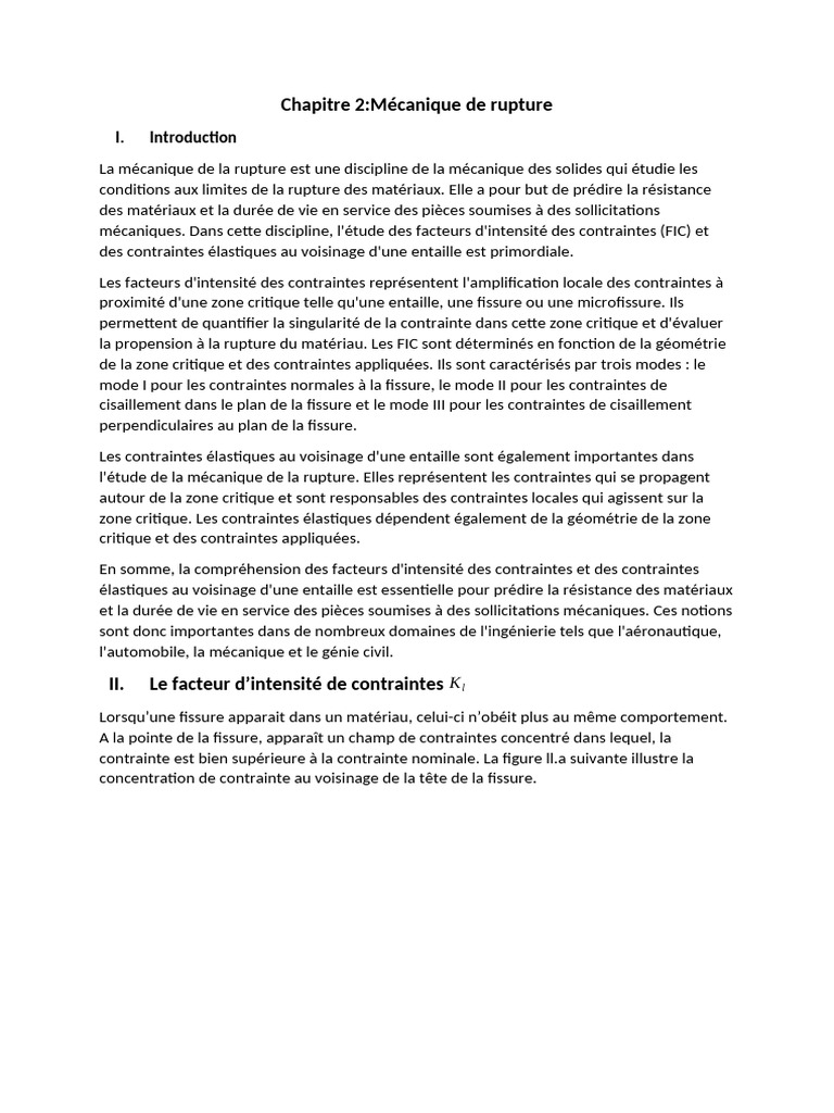 Mécanique de Rupture ch2 | PDF | Mécanique des fractures | Élasticité ...