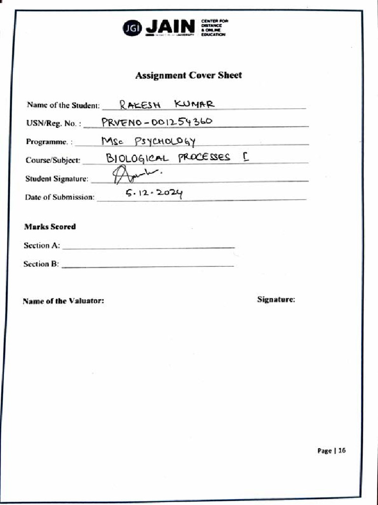 Biological Processes Assignment 1 - Compressed | PDF