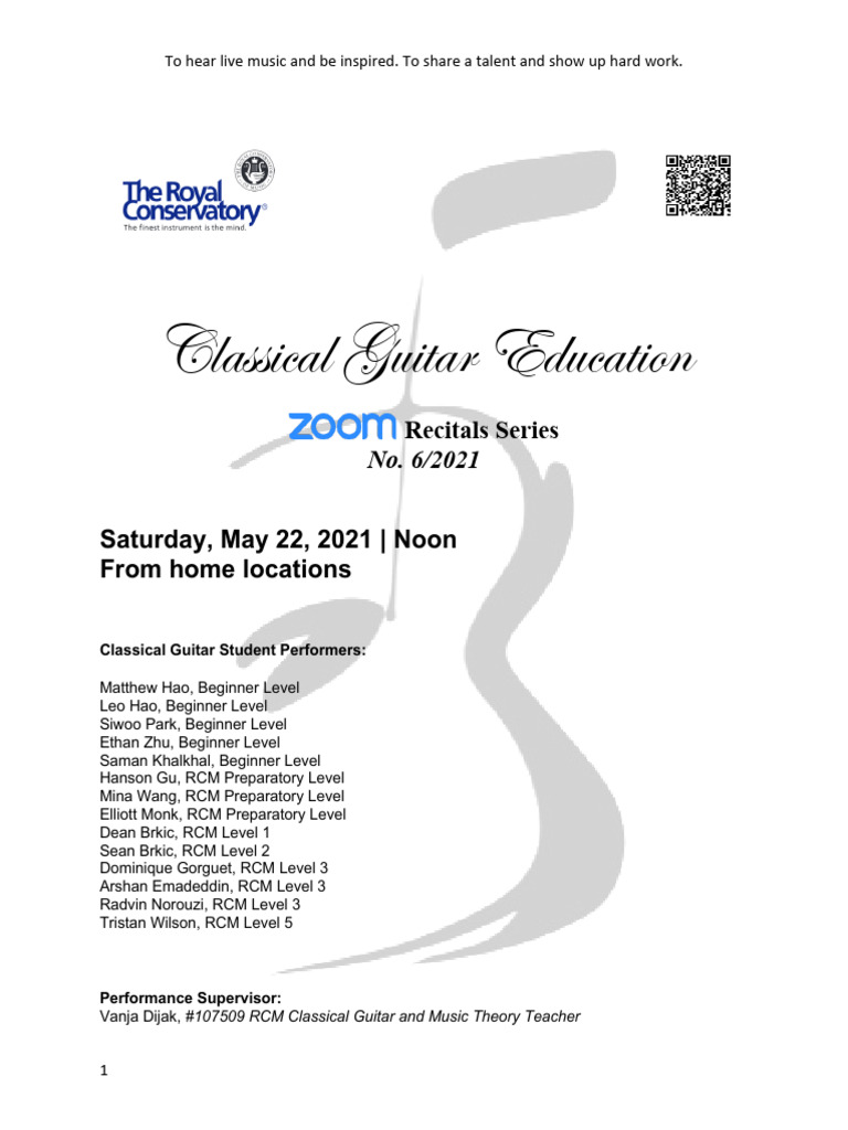 Student+Recital+Program%2c+May+22%2c+2021 | PDF | Performing Arts ...