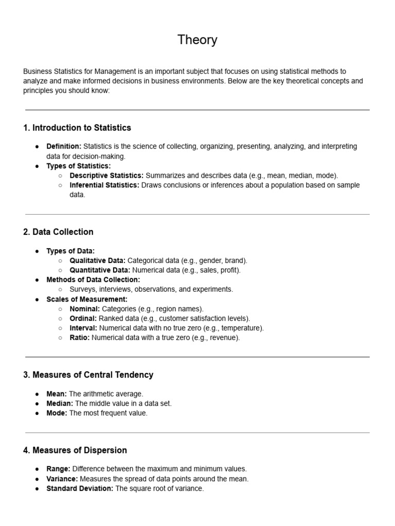 Business Statistics for Management Guide | PDF | Statistics | Level Of ...