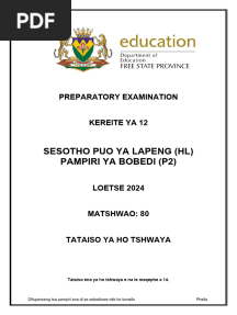 Sesotho Hl p2 Prep Sept 2024 Mg