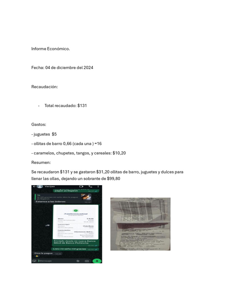 Informe de Recaudación y Gastos 2024 | PDF