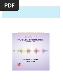 Download Complete The Art of Public Speaking 2023 Release 13th Edition Stephen E. Lucas PDF for All Chapters