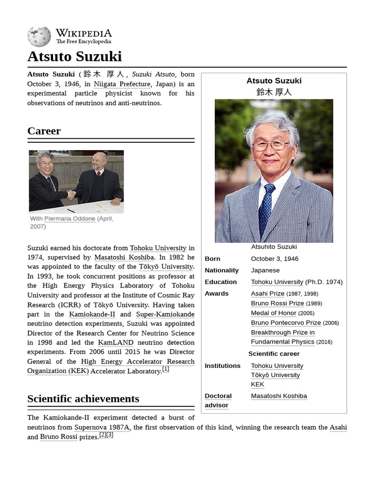 Atsuto_Suzuki PDF Physics Particle Physics