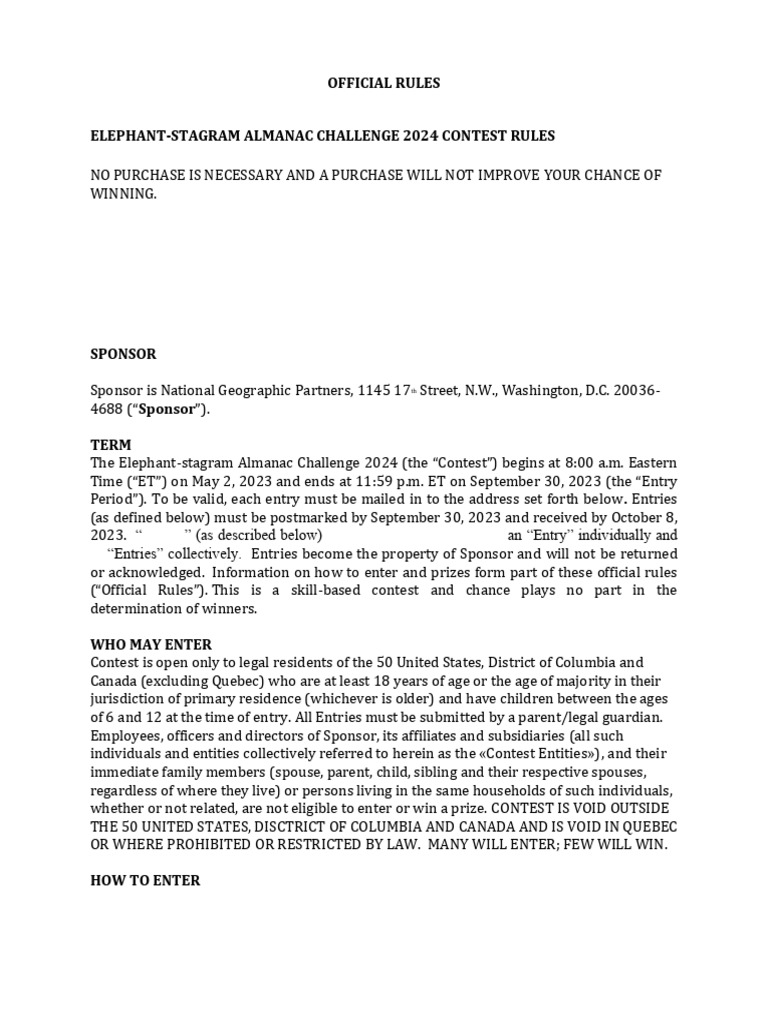 Elephant-stagram Challenge 2024 Rules | PDF | Arbitration | Legal Remedy