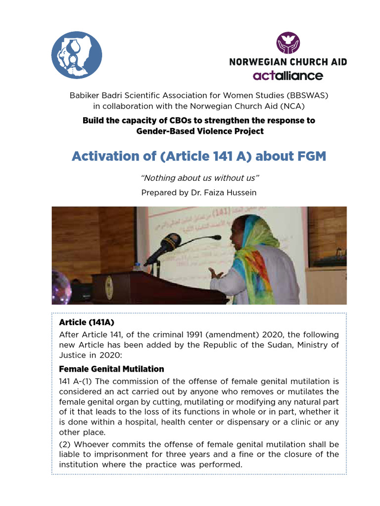 Activation of Article 141 A About FGM Bochure A5 English | PDF | Female ...