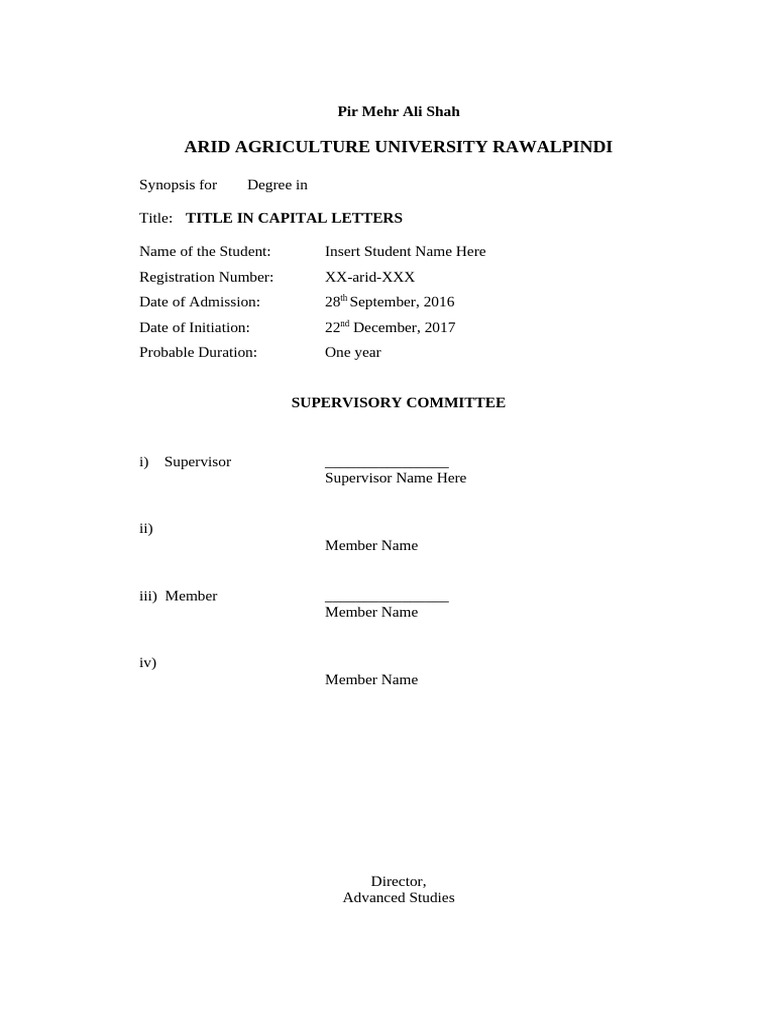 Synopsis for Degree at Arid University | PDF | Information Science ...