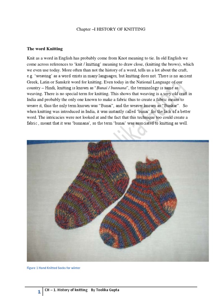 Origins and History of Knitting | PDF | Knitting | Textiles