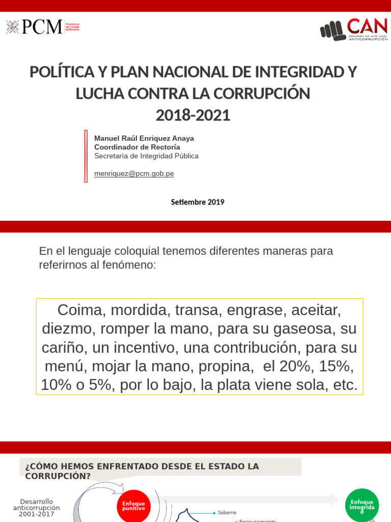 Plan Nacional de Lucha contra la Corrupción | PDF | Corrupción política ...