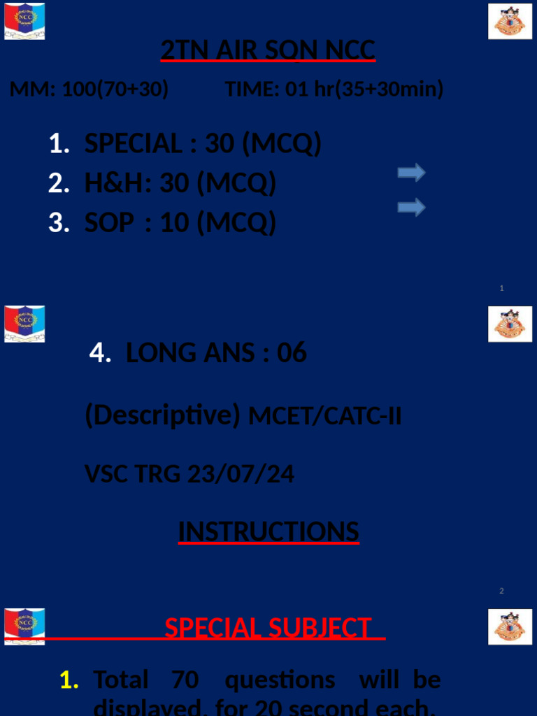 NCC Air Squadron Exam Guidelines | PDF | Aileron | Lift (Force)