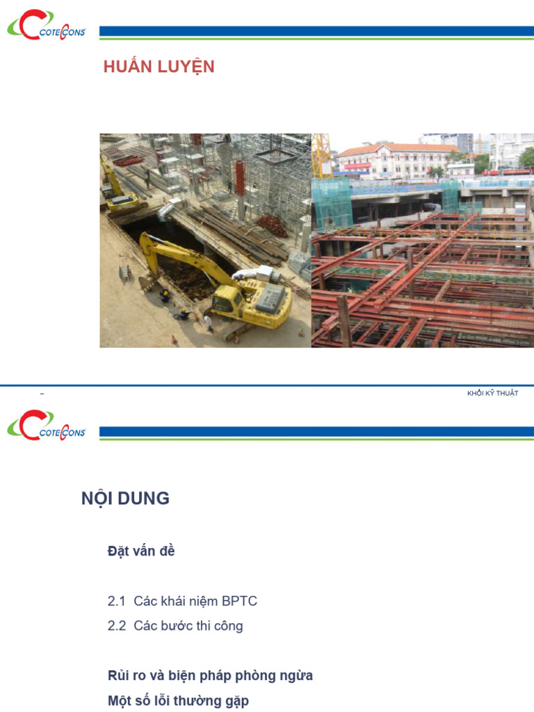 Coteccons - Thi Cong Tang Ham Theo Phuong Phap Topdown, Semi Topdown | PDF