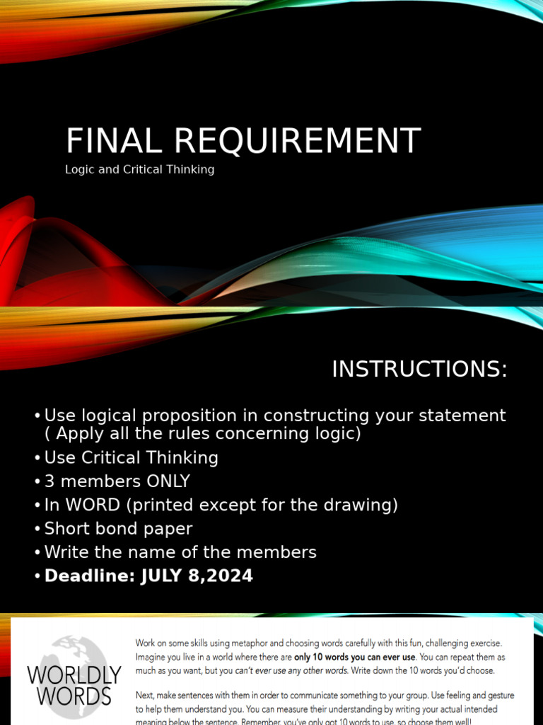 Final Requirement Logic | PDF