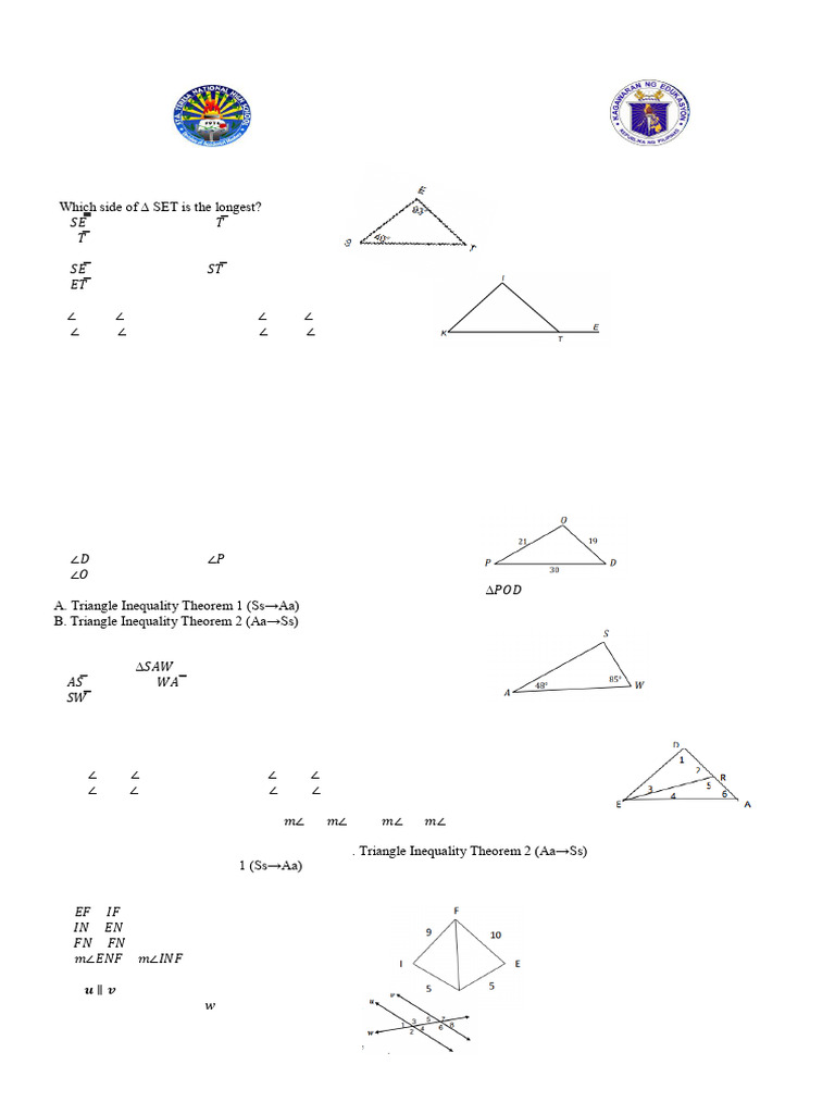 Math 8 Periodic Exam Questions | PDF | Triangle | Euclidean Geometry